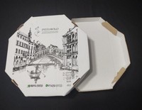 Caixa de pizza oitavada personalizada fotográfica