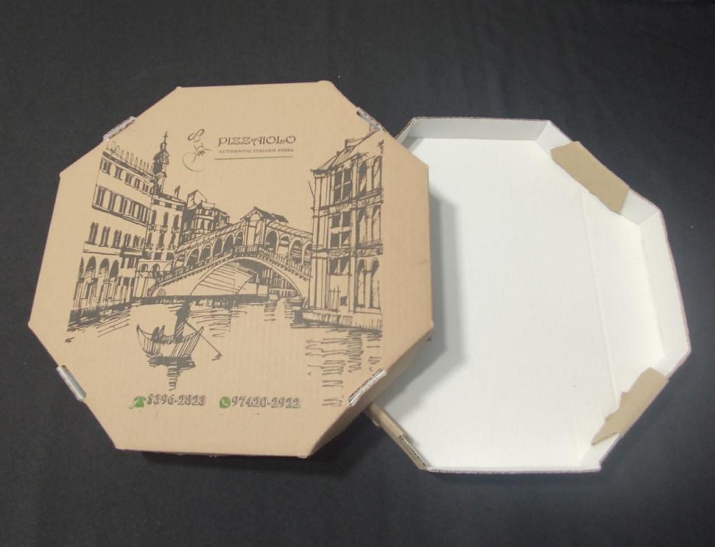 Caixa para pizza com impressão flexográfica